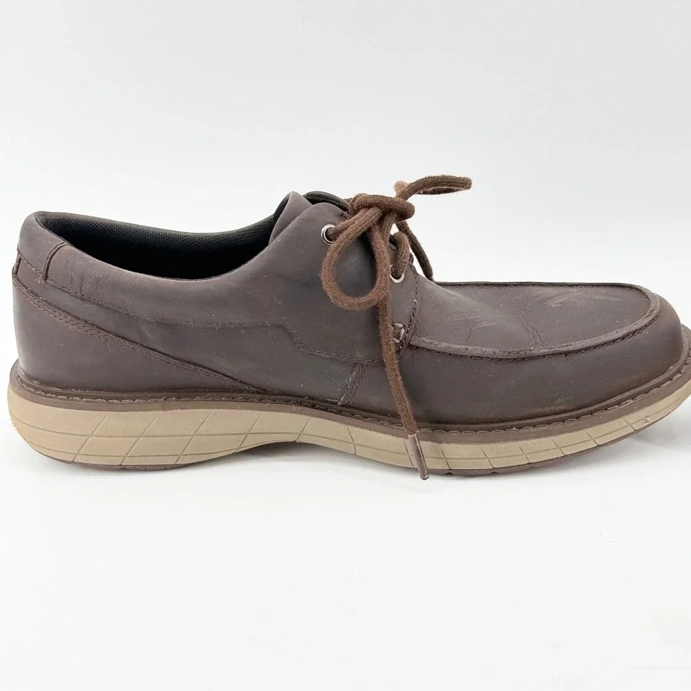 Merrell Leather Boat Shoes Mens 11 Brown J94361 Moc Toe Oxford